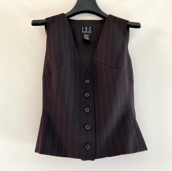 INC Concepts Brown Vest Brown Button Front - Picture 11 of 12